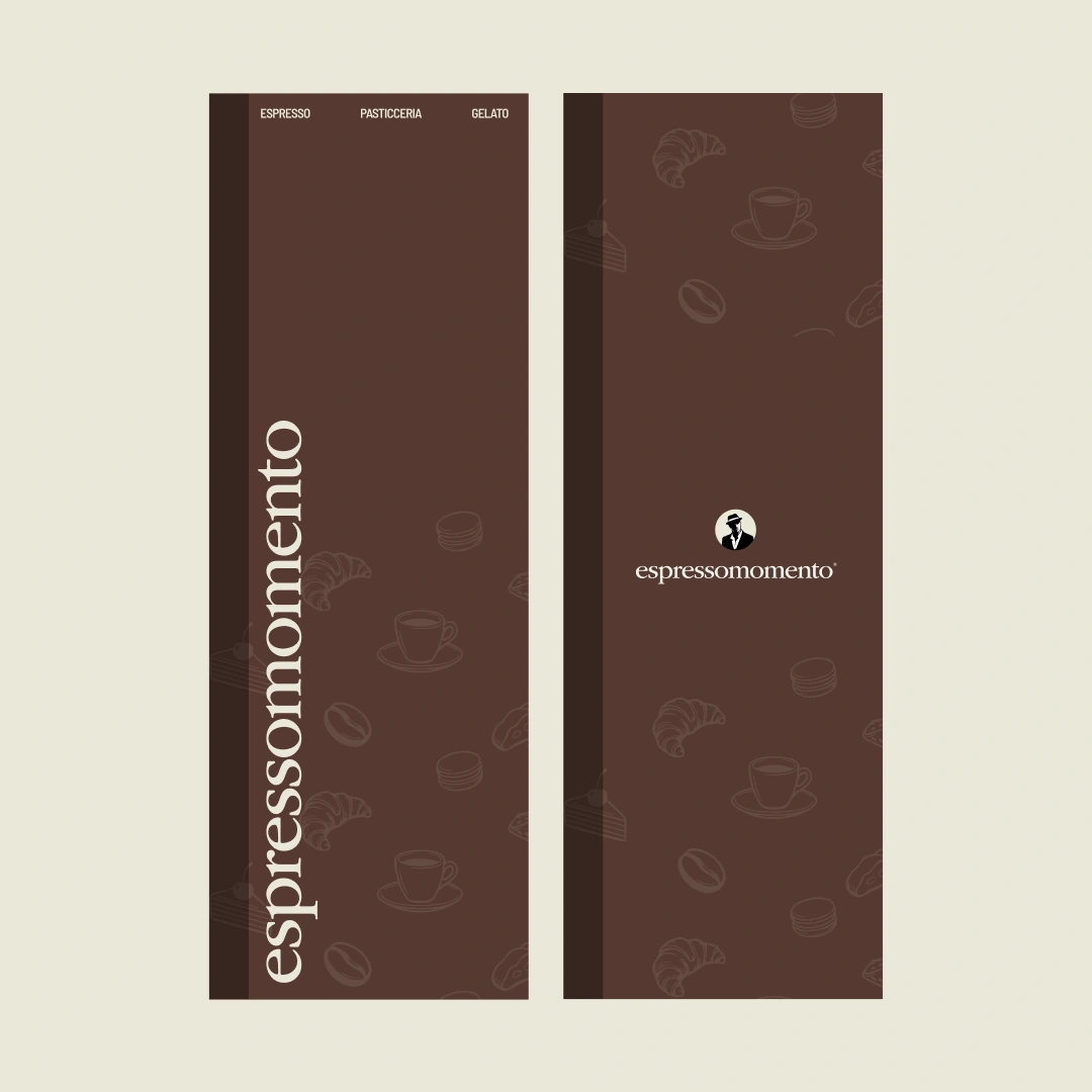Café branding & visual identity for Espresso Momento: Testing the identity where people would see it by Nejc Ovnik (NEITS)