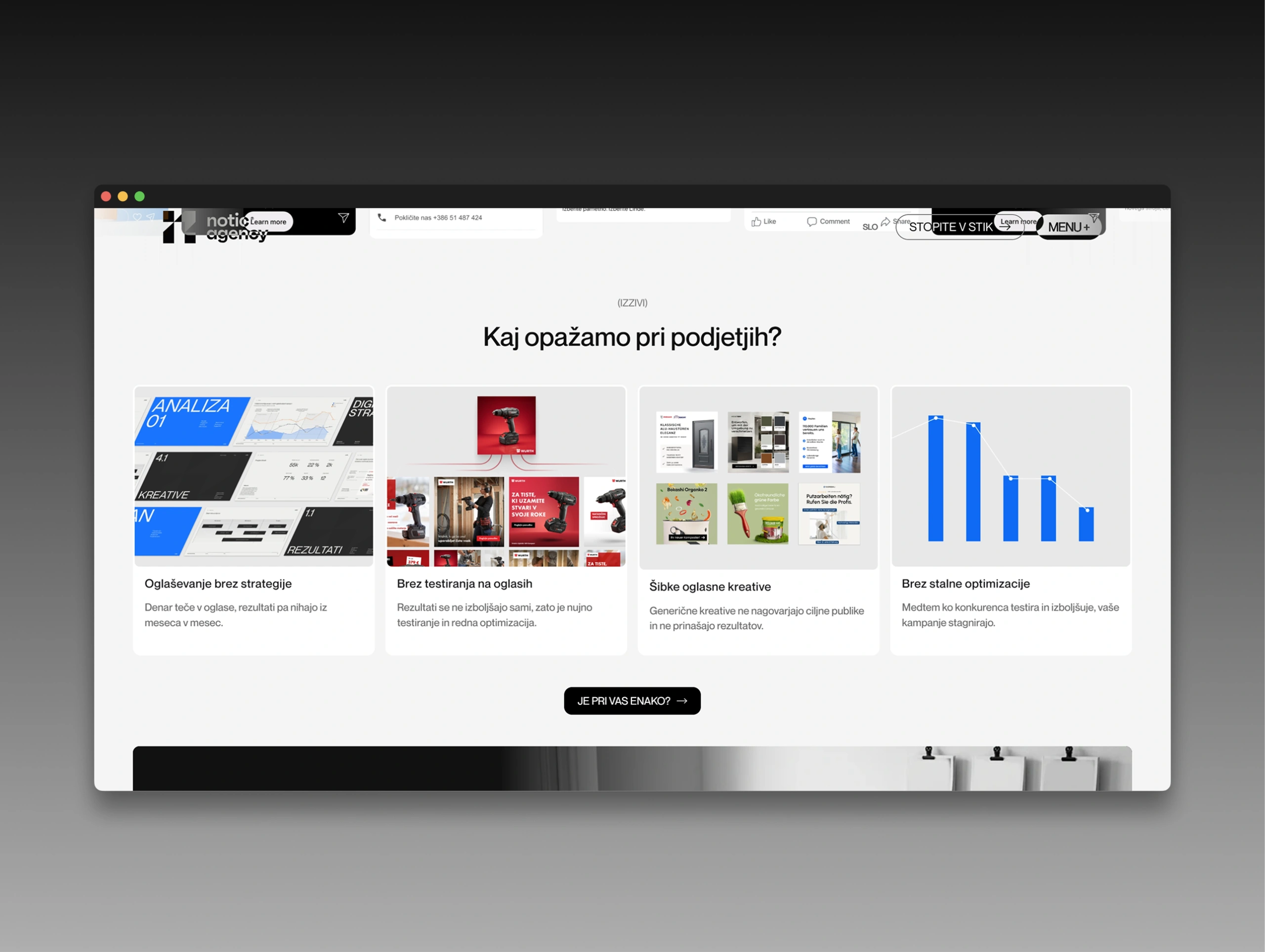 Designing B2B lead generation landing pages for Notic Agency — Case Study Showcase by Nejc Ovnik (Neits)
