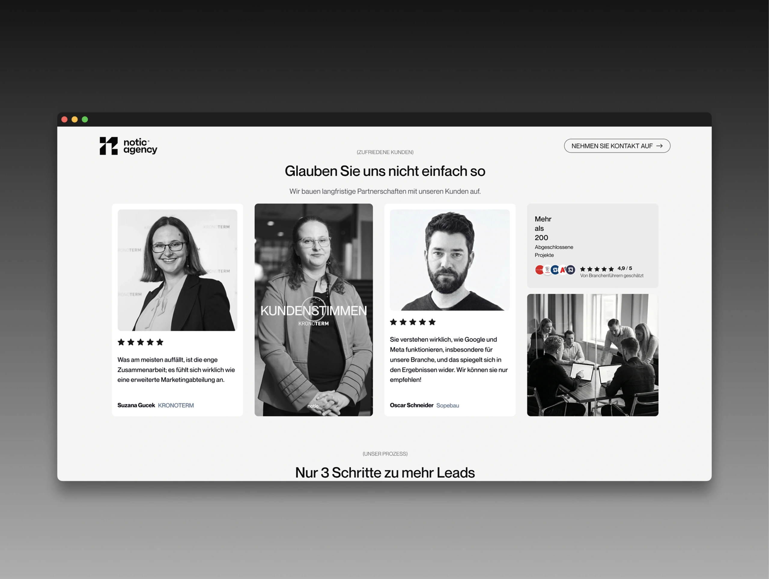Designing B2B lead generation landing pages for Notic Agency — Case Study Showcase by Nejc Ovnik (Neits)